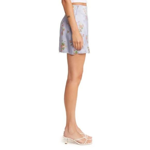 NEW Reformation Veranda Silk Mini Skirt Floral Print Mid Rise ALine Melba Size 6 - Picture 4 of 10